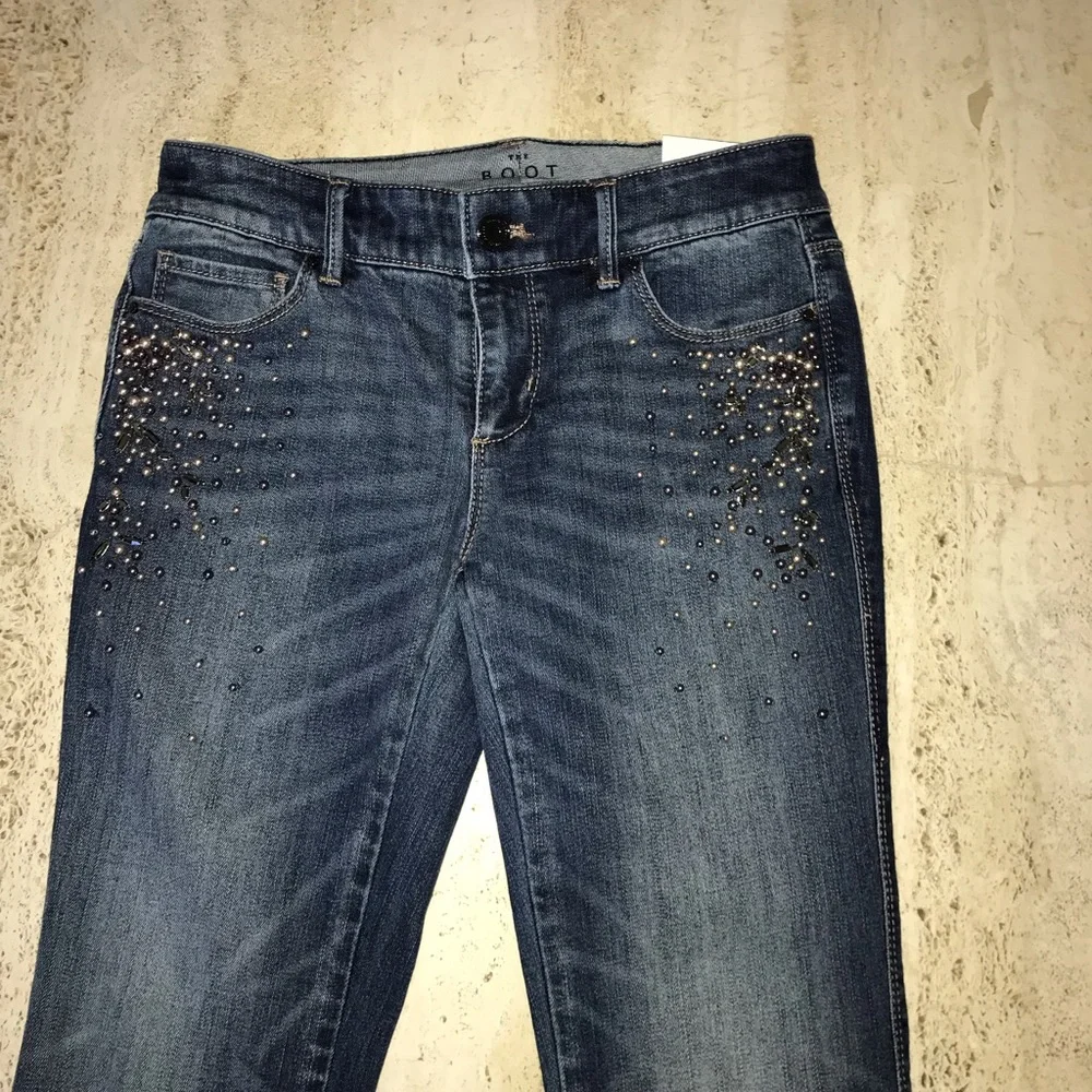 White House Black Market Blue Embellished Jeans - Picture 8 of 16